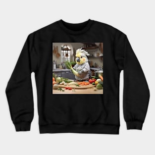 Cockatiel calopsitte cooking kitchen Crewneck Sweatshirt